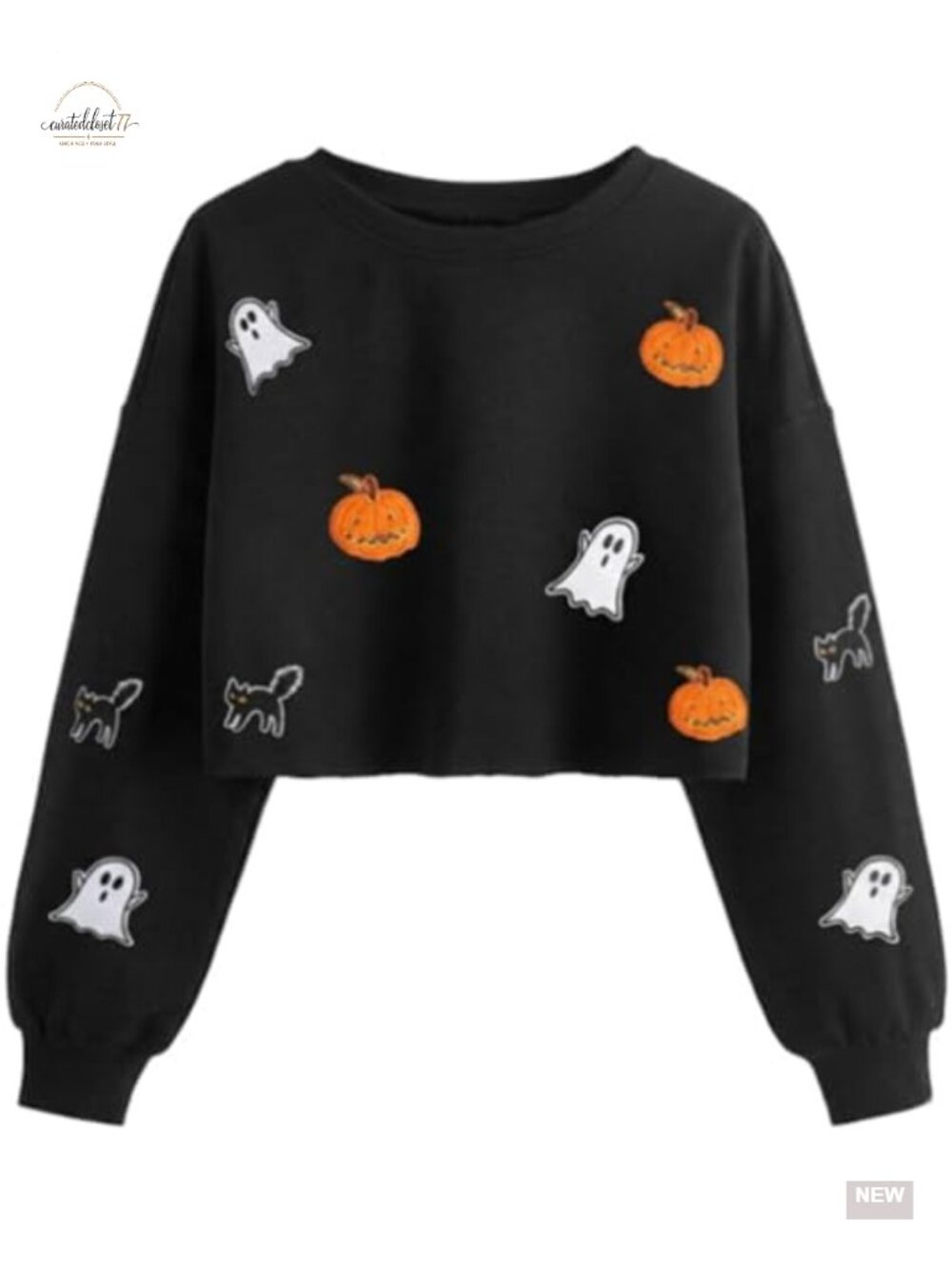 Womens Halloween Crop Sweatshirt Pumpkin Graphic Long Sleeve Pullover